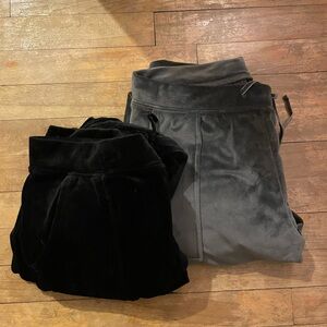 Women’s Velour Joggers Set - Black and Gray